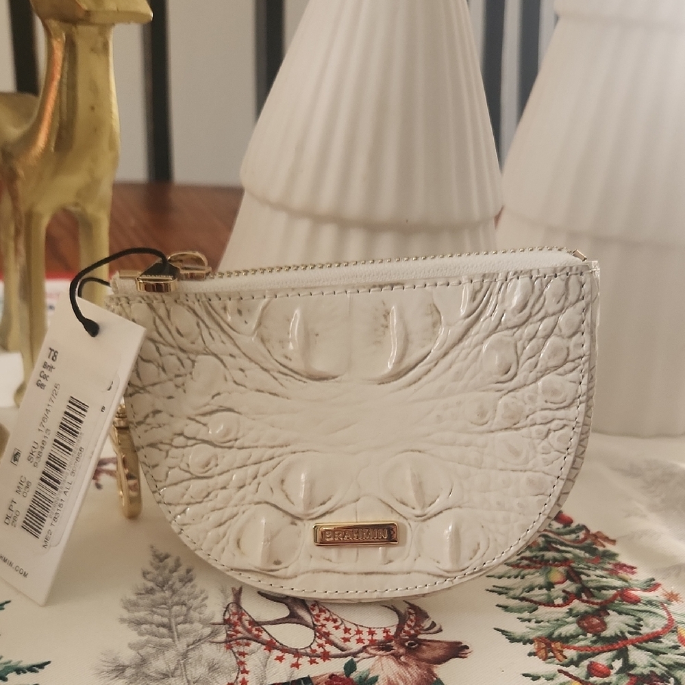 Brahmin White Croc-Embossed Britt Women's Bag Cocunut Milk